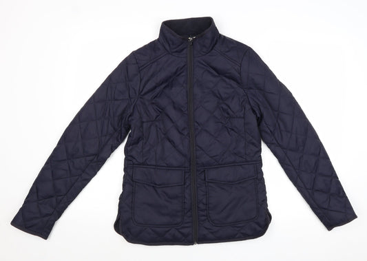 Womens UK Size 8 H&M Blue Quilted Coat