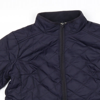 Womens UK Size 8 H&M Blue Quilted Coat