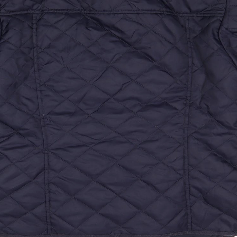 Womens UK Size 8 H&M Blue Quilted Coat