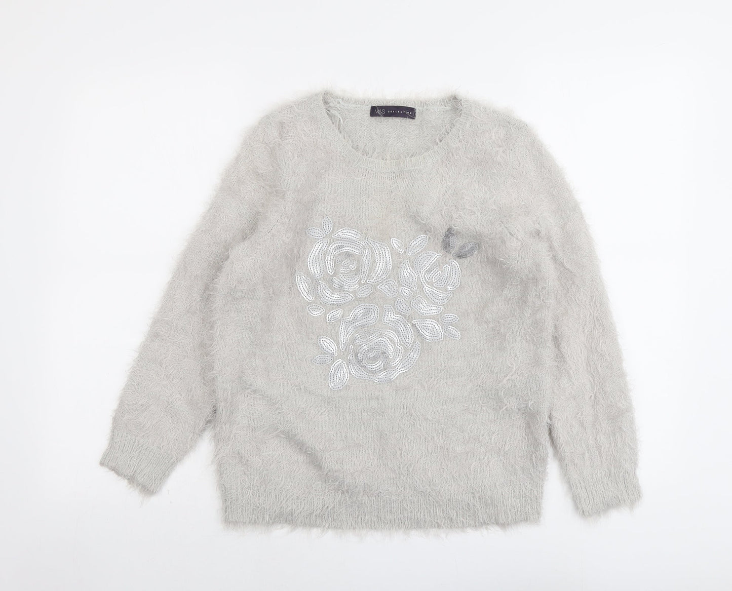 Womens UK Size 10 Marks and Spencer Grey Pullover Jumper