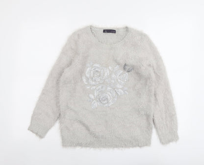 Womens UK Size 10 Marks and Spencer Grey Pullover Jumper