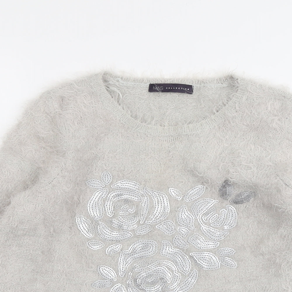 Womens UK Size 10 Marks and Spencer Grey Pullover Jumper