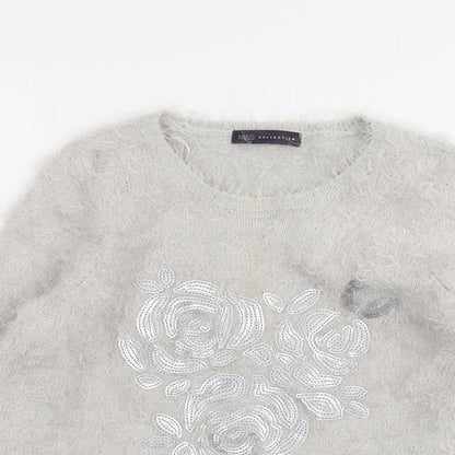 Womens UK Size 10 Marks and Spencer Grey Pullover Jumper
