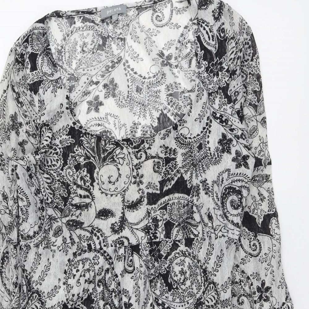 Womens UK Size 12 Per Una Grey Tunic Blouse