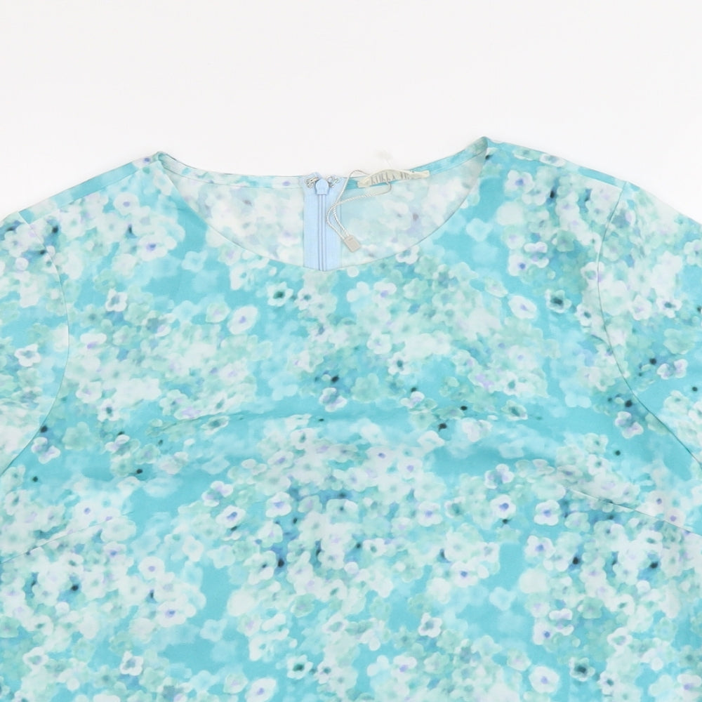 Womens UK Size 12 Poppy Lux Blue Basic T-Shirt