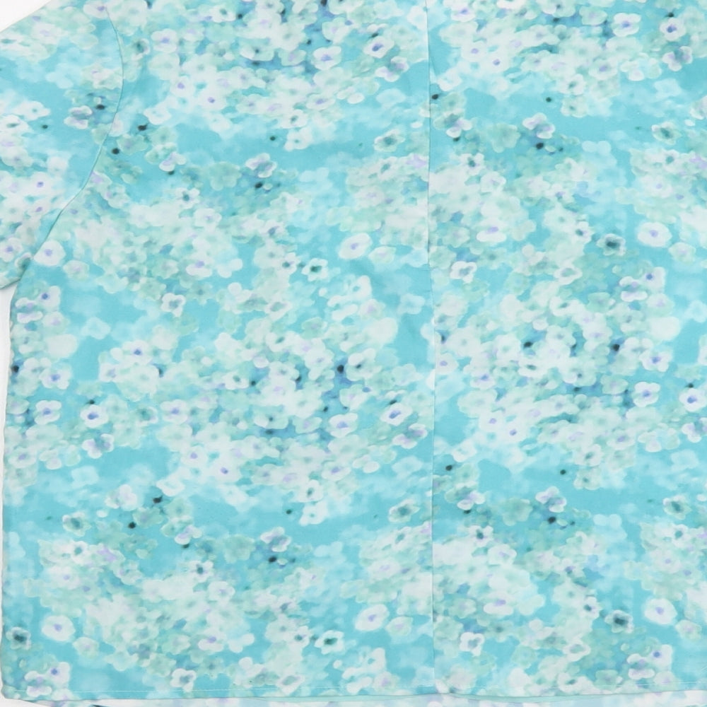 Womens UK Size 12 Poppy Lux Blue Basic T-Shirt