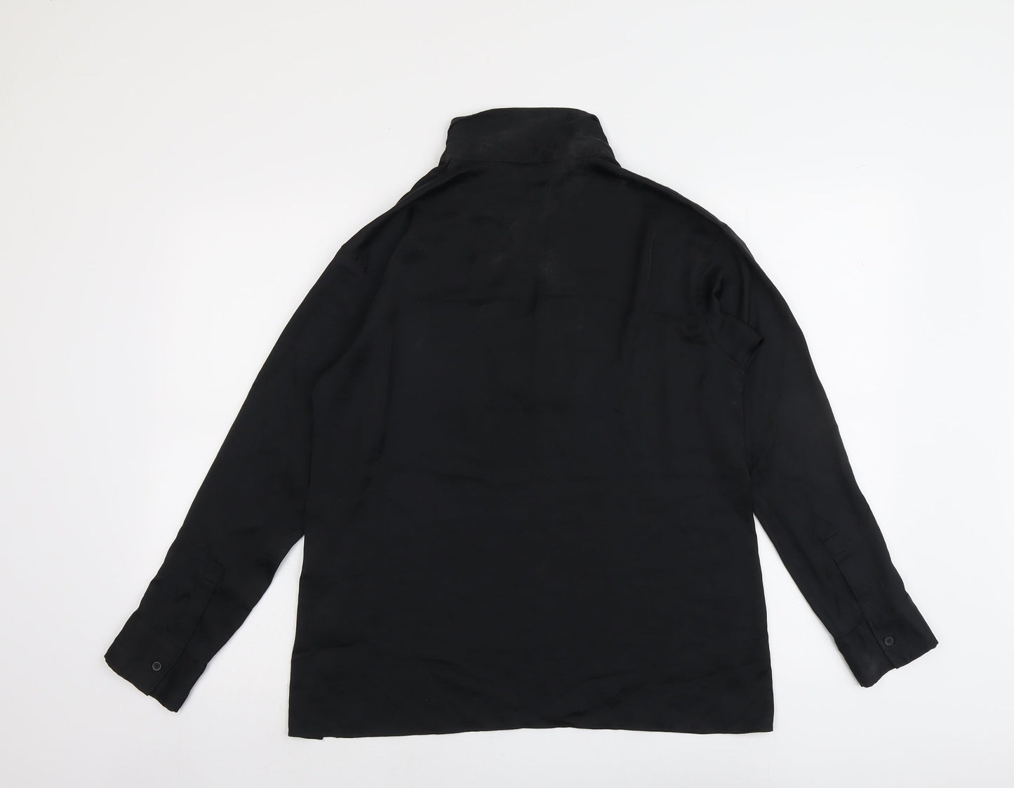 Unqilo Womens Black Polyester Basic Blouse Size XS V-Neck