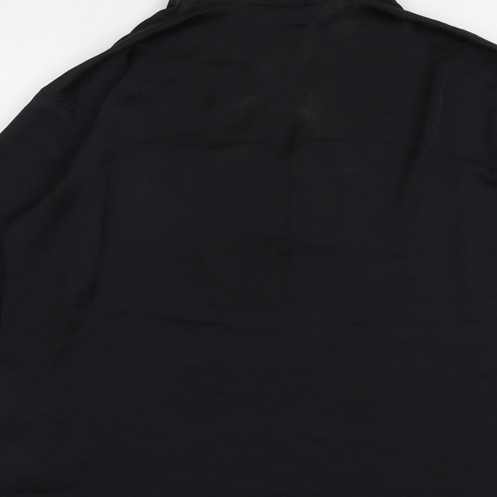 Unqilo Womens Black Polyester Basic Blouse Size XS V-Neck