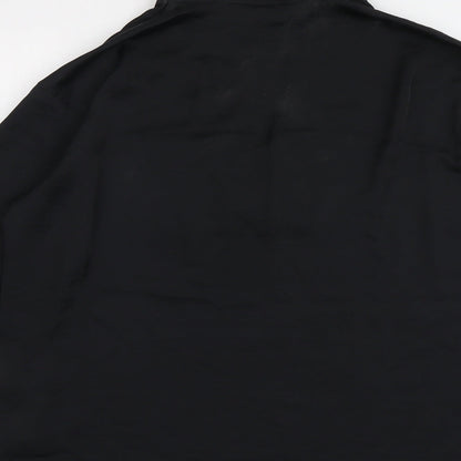 Unqilo Womens Black Polyester Basic Blouse Size XS V-Neck