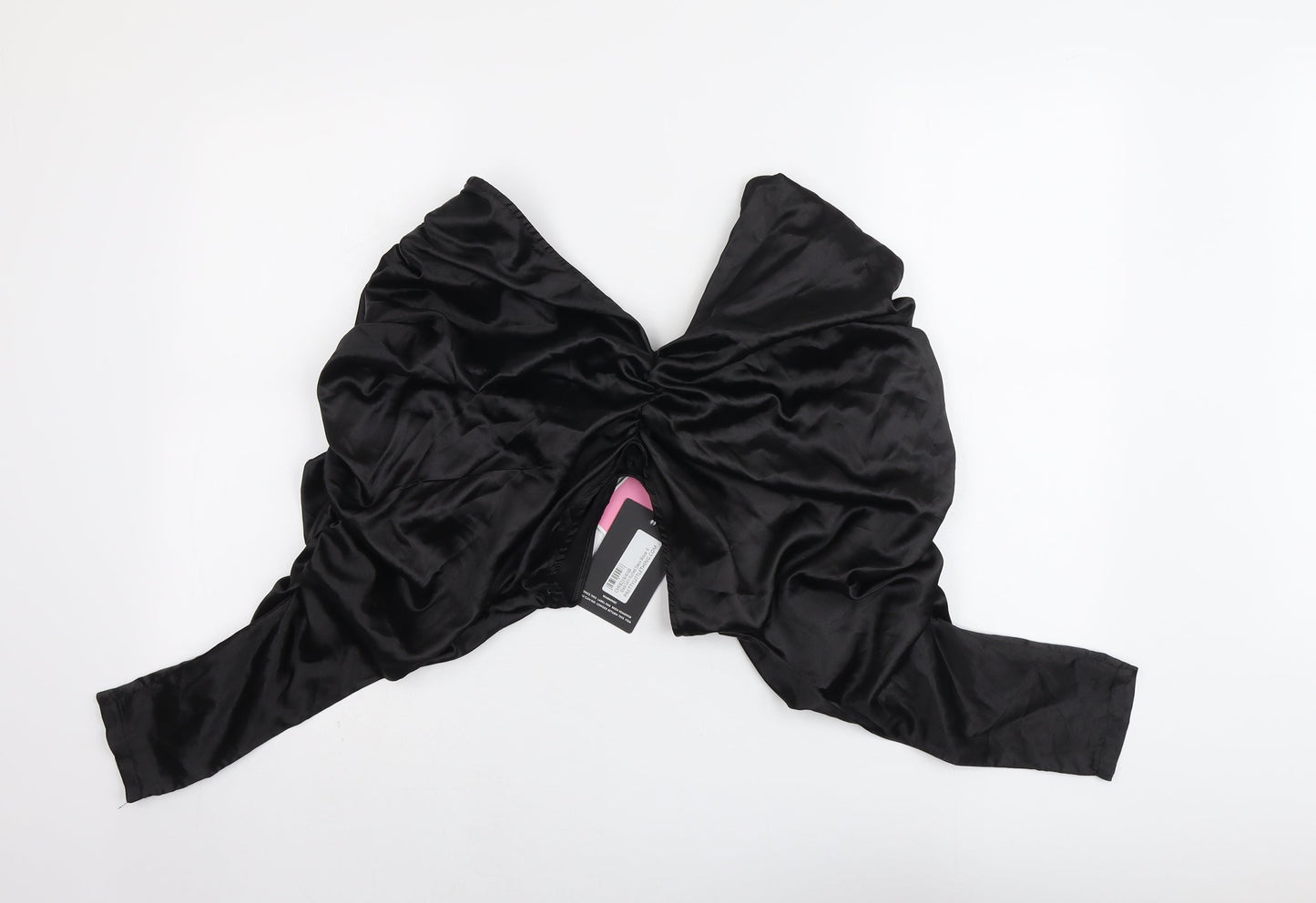 Womens UK Size 6 PRETTYLITTLETHING Black Cropped Blouse