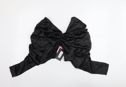 Womens UK Size 6 PRETTYLITTLETHING Black Cropped Blouse