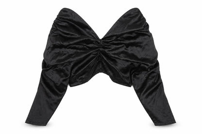 Womens UK Size 6 PRETTYLITTLETHING Black Cropped Blouse