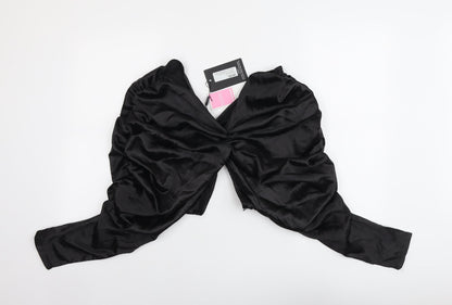 Womens UK Size 6 PRETTYLITTLETHING Black Cropped Blouse