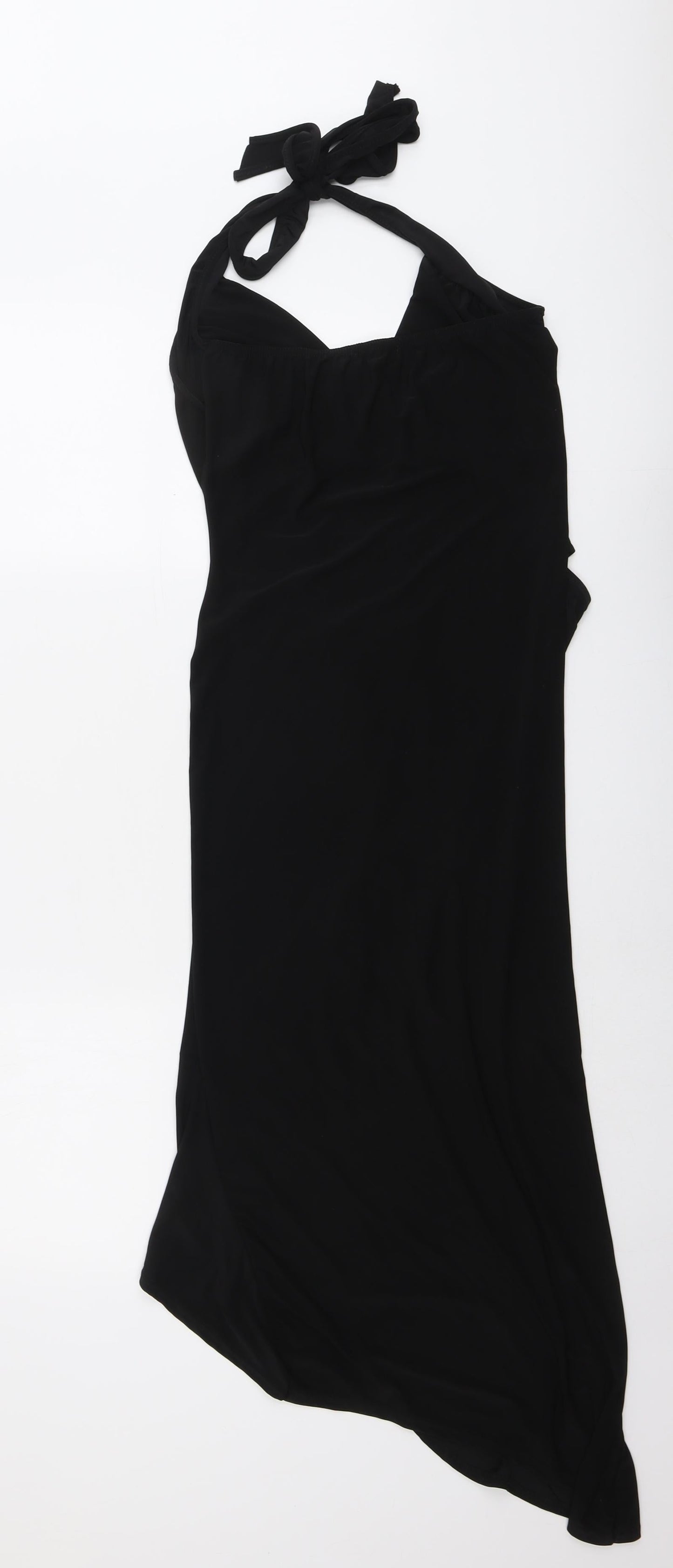 PRETTYLITTLETHING Womens Black Polyester Trapeze & Swing Size 12 Halter Pullover