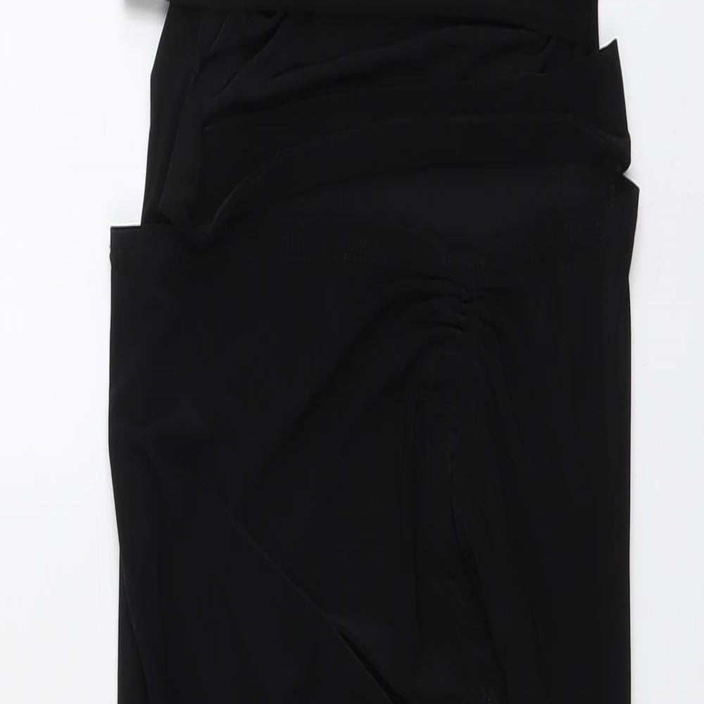 PRETTYLITTLETHING Womens Black Polyester Trapeze & Swing Size 12 Halter Pullover