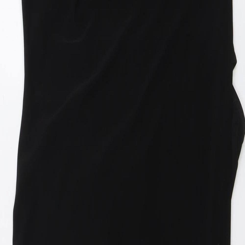 PRETTYLITTLETHING Womens Black Polyester Trapeze & Swing Size 12 Halter Pullover