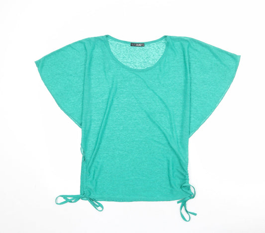 Quiz Womens Green Polyester Basic T-Shirt Size 8 Round Neck