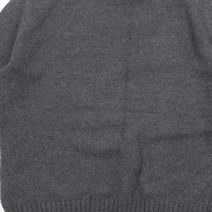 Gap Womens Grey Round Neck Cotton Pullover Jumper Size M