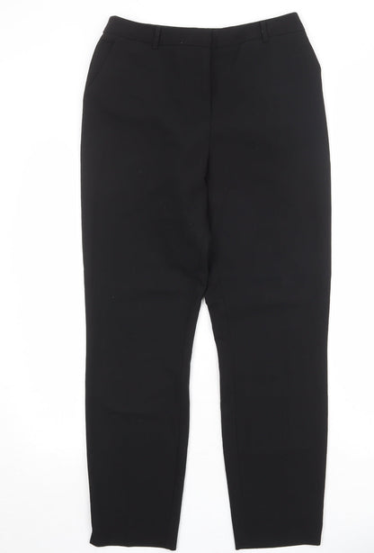 Warehouse Womens Black Polyester Capri Trousers Size 10 Regular Zip