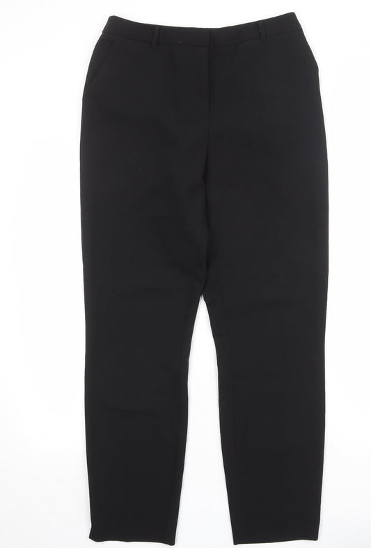 Warehouse Womens Black Polyester Capri Trousers Size 10 Regular Zip