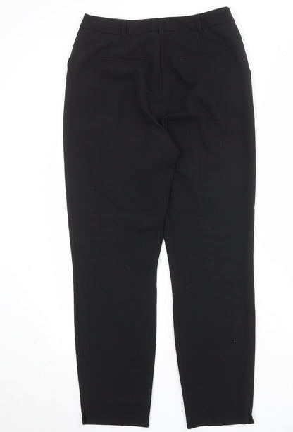 Warehouse Womens Black Polyester Capri Trousers Size 10 Regular Zip