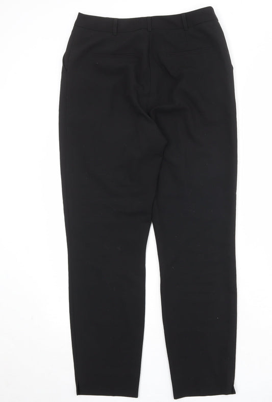 Warehouse Womens Black Polyester Capri Trousers Size 10 Regular Zip