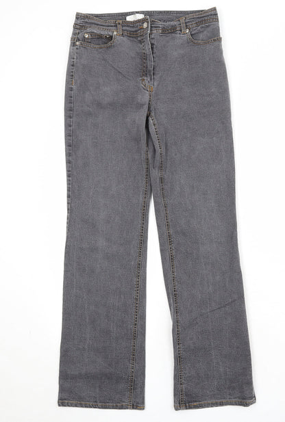 Kookai Womens Grey Cotton Straight Jeans Size 28 in Regular Zip