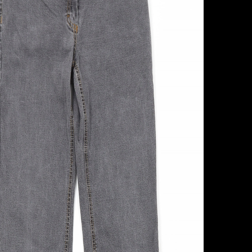 Kookai Womens Grey Cotton Straight Jeans Size 28 in Regular Zip