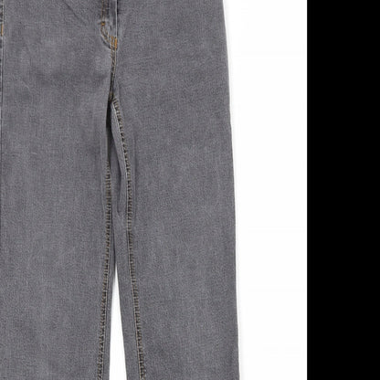 Kookai Womens Grey Cotton Straight Jeans Size 28 in Regular Zip