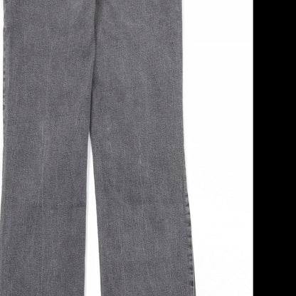 Kookai Womens Grey Cotton Straight Jeans Size 28 in Regular Zip