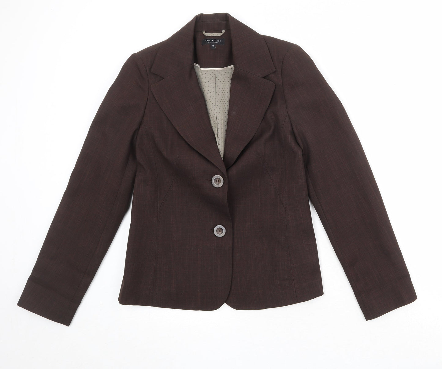 Debenhams Womens Brown Polyester Jacket Blazer Size 10
