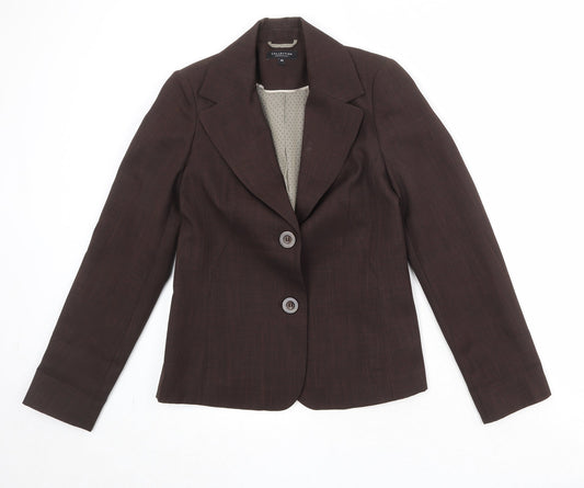 Debenhams Womens Brown Polyester Jacket Blazer Size 10