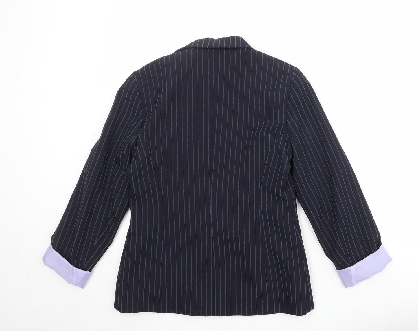 Dorothy Perkins Womens Black Striped Polyester Jacket Suit Jacket Size 10