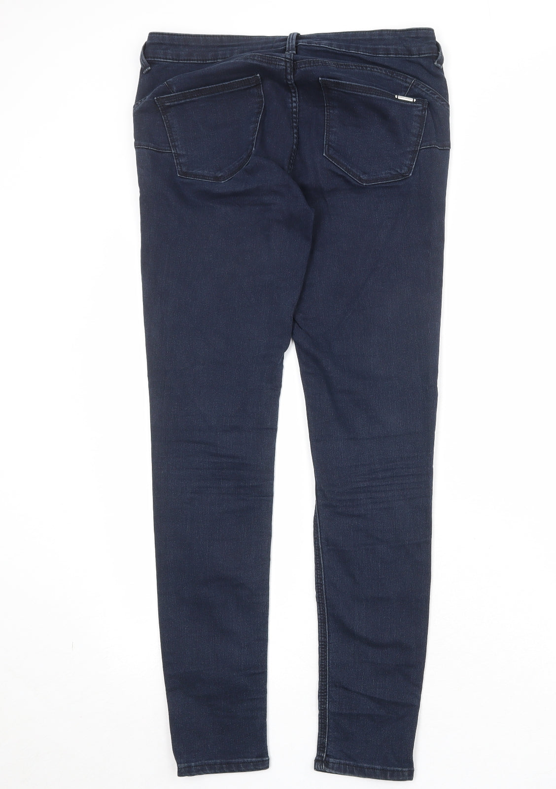 Mango Womens Blue Cotton Skinny Jeans Size 10 Regular Zip