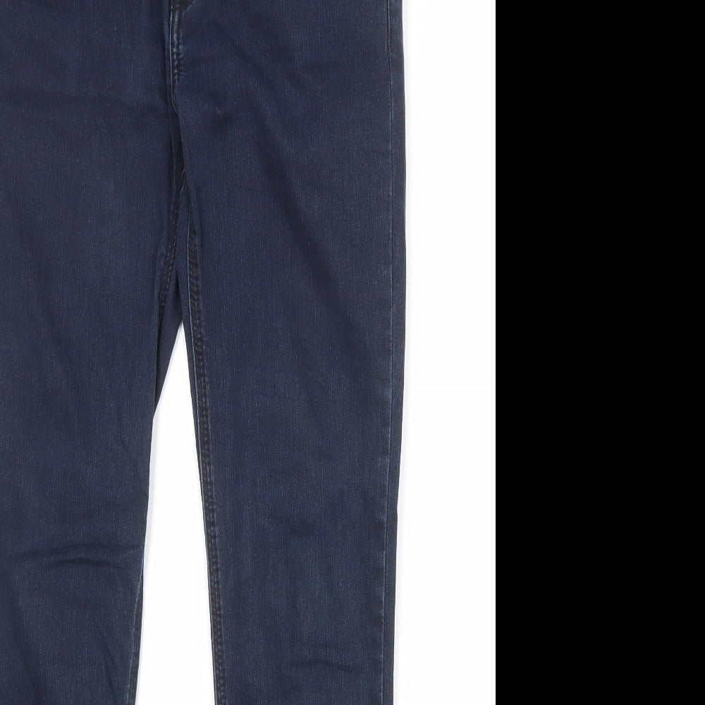 Mango Womens Blue Cotton Skinny Jeans Size 10 Regular Zip