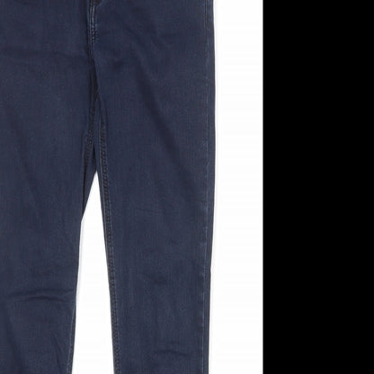 Mango Womens Blue Cotton Skinny Jeans Size 10 Regular Zip
