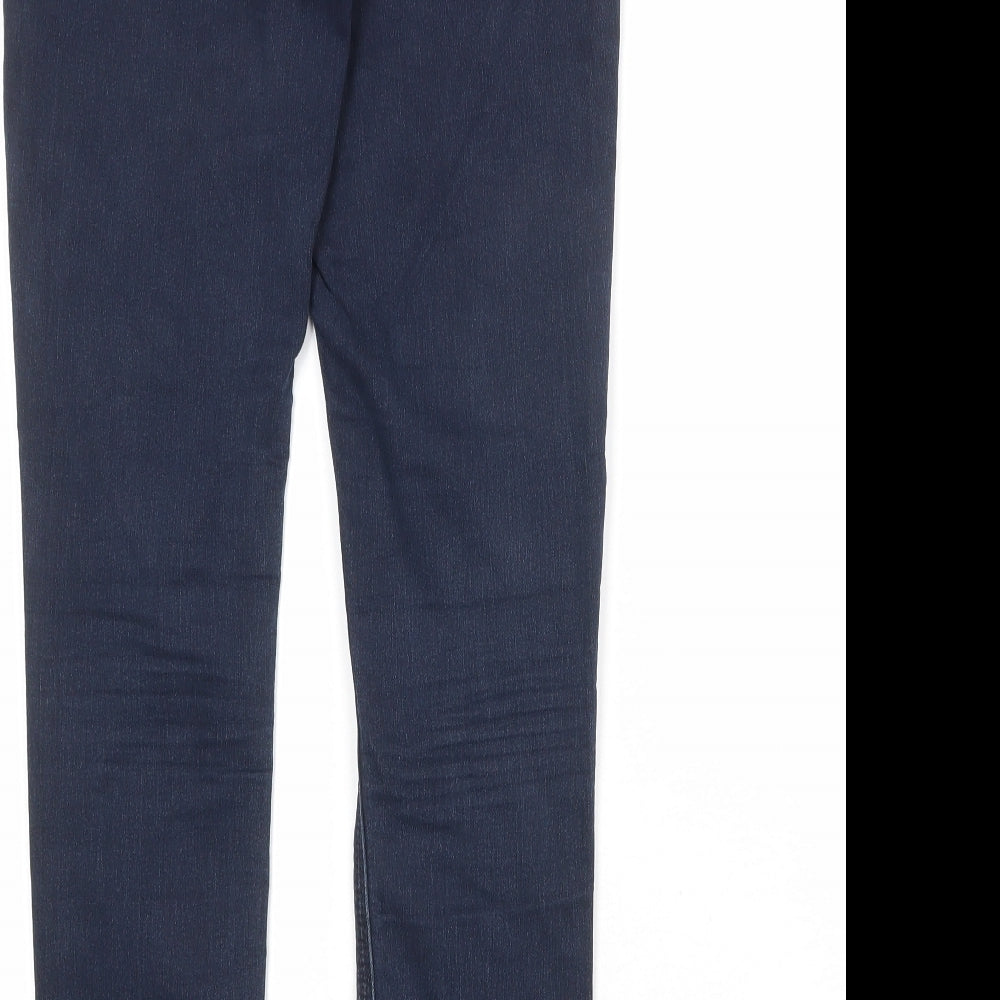 Mango Womens Blue Cotton Skinny Jeans Size 10 Regular Zip