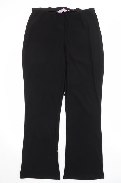 Womens UK Size 14 Sarah Hamilton Regular Fit  Black Trousers