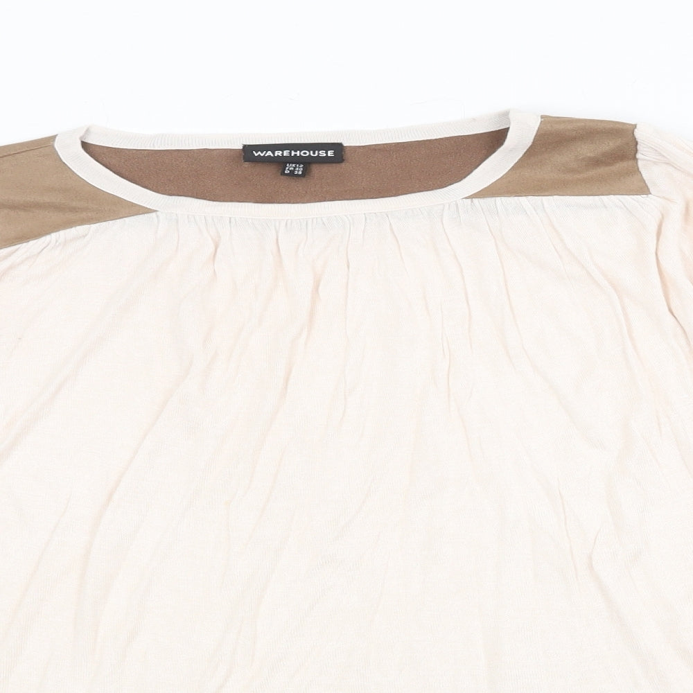 Womens UK Size 12 Warehouse Beige Pullover Jumper