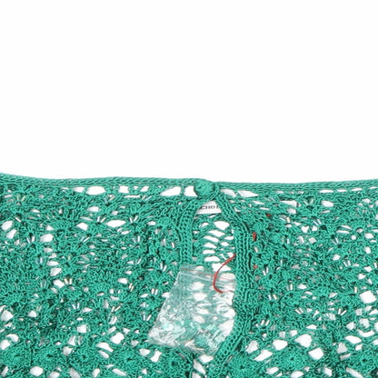 Nicholas Millington Womens Green Boat Neck Viscose Cardigan Jumper Size S - Size S/M