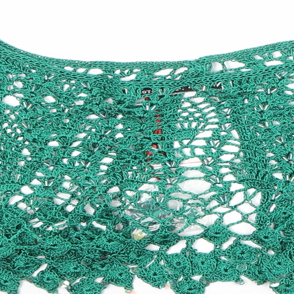 Nicholas Millington Womens Green Boat Neck Viscose Cardigan Jumper Size S - Size S/M