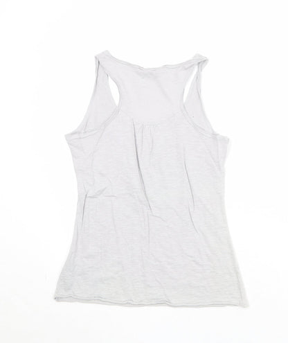 Miss Selfridge Womens Grey 100% Cotton Basic Tank Size 12 Round Neck