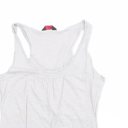 Miss Selfridge Womens Grey 100% Cotton Basic Tank Size 12 Round Neck