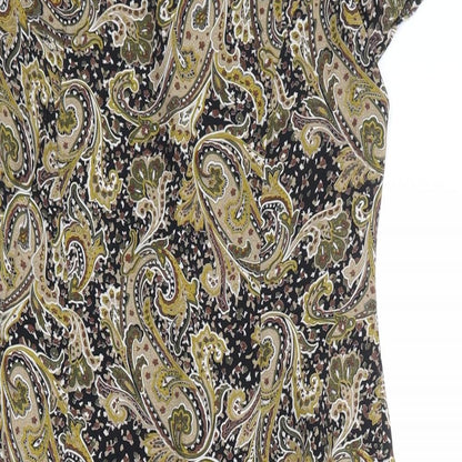 Annabelle Womens Multicoloured Paisley Viscose Sheath Size 10 Boat Neck Zip