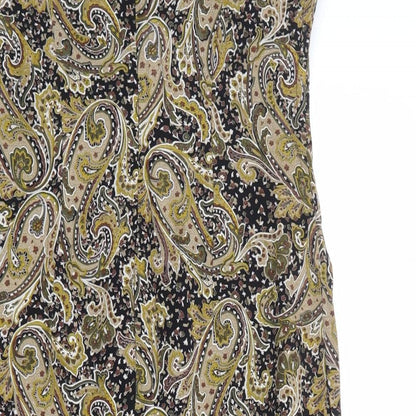 Annabelle Womens Multicoloured Paisley Viscose Sheath Size 10 Boat Neck Zip