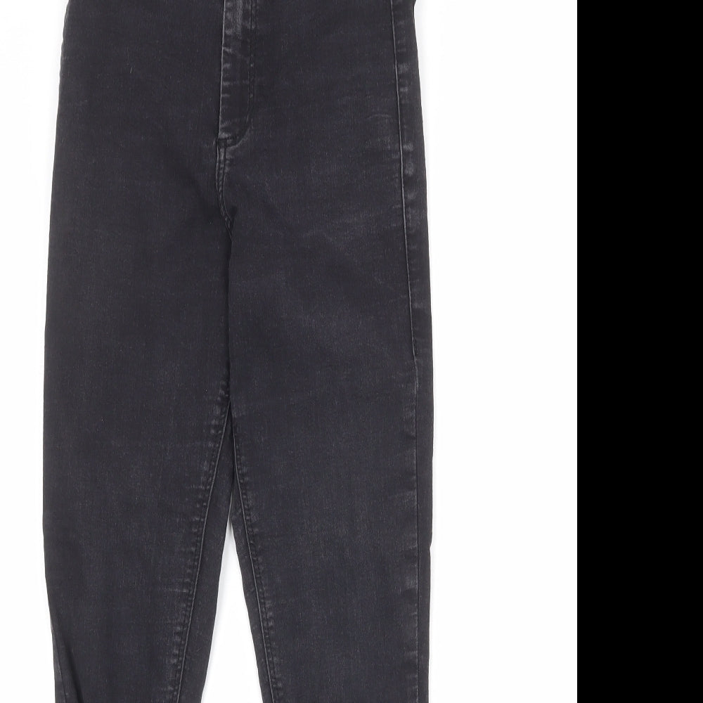 Topshop Womens Black Cotton Skinny Jeans Size 28 in Regular Zip