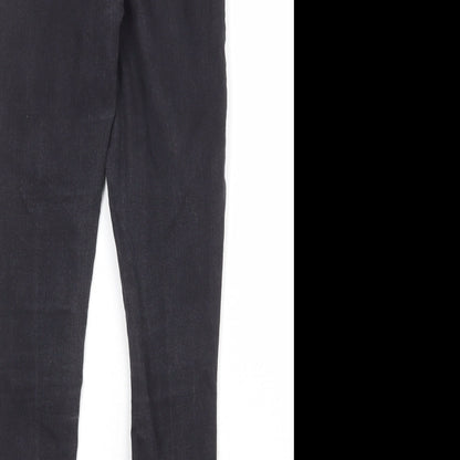 Topshop Womens Black Cotton Skinny Jeans Size 28 in Regular Zip