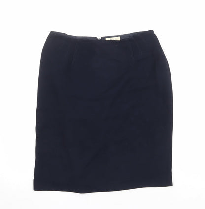 Precis Womens Black Polyester A-Line Skirt Size 12 Zip