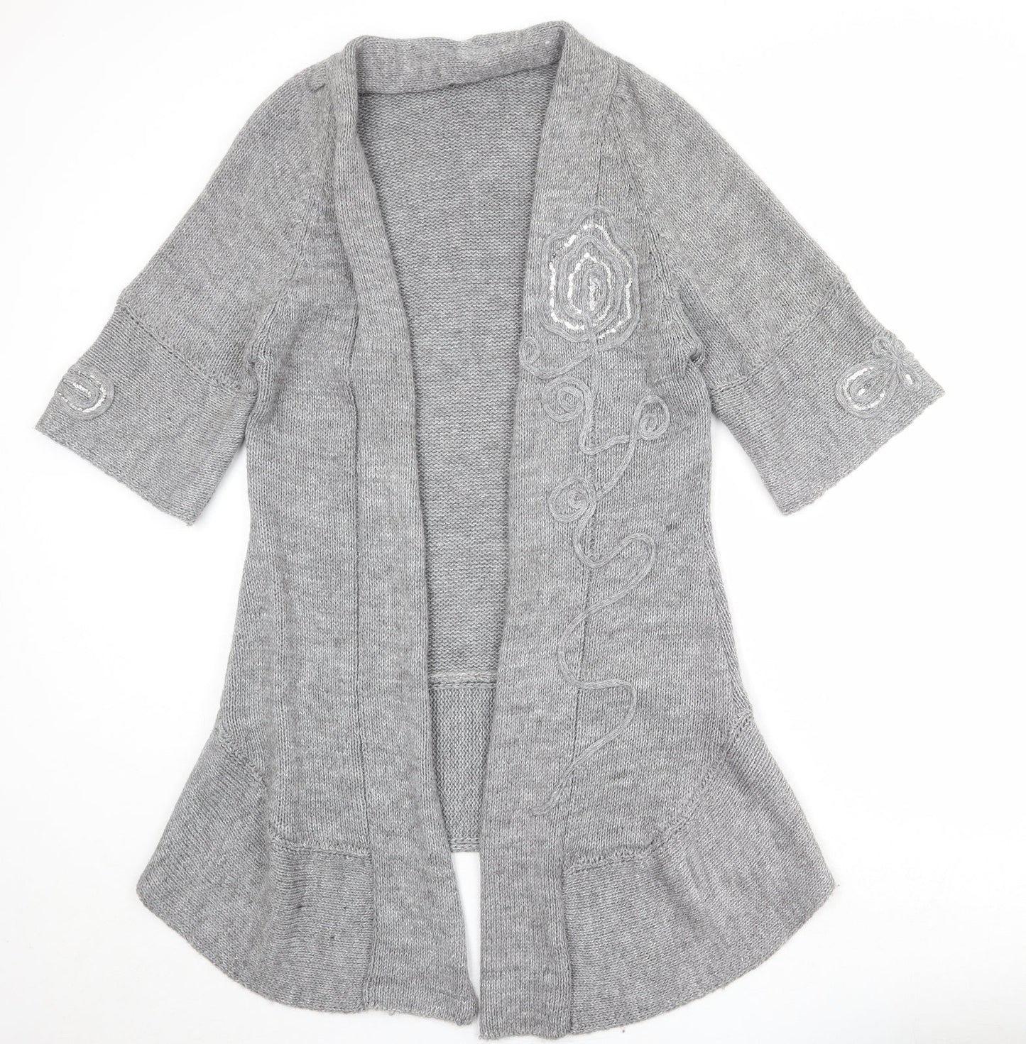 Womens UK Size 10 Roman Grey Cardigan Jumper