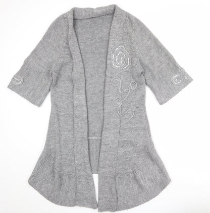 Womens UK Size 10 Roman Grey Cardigan Jumper